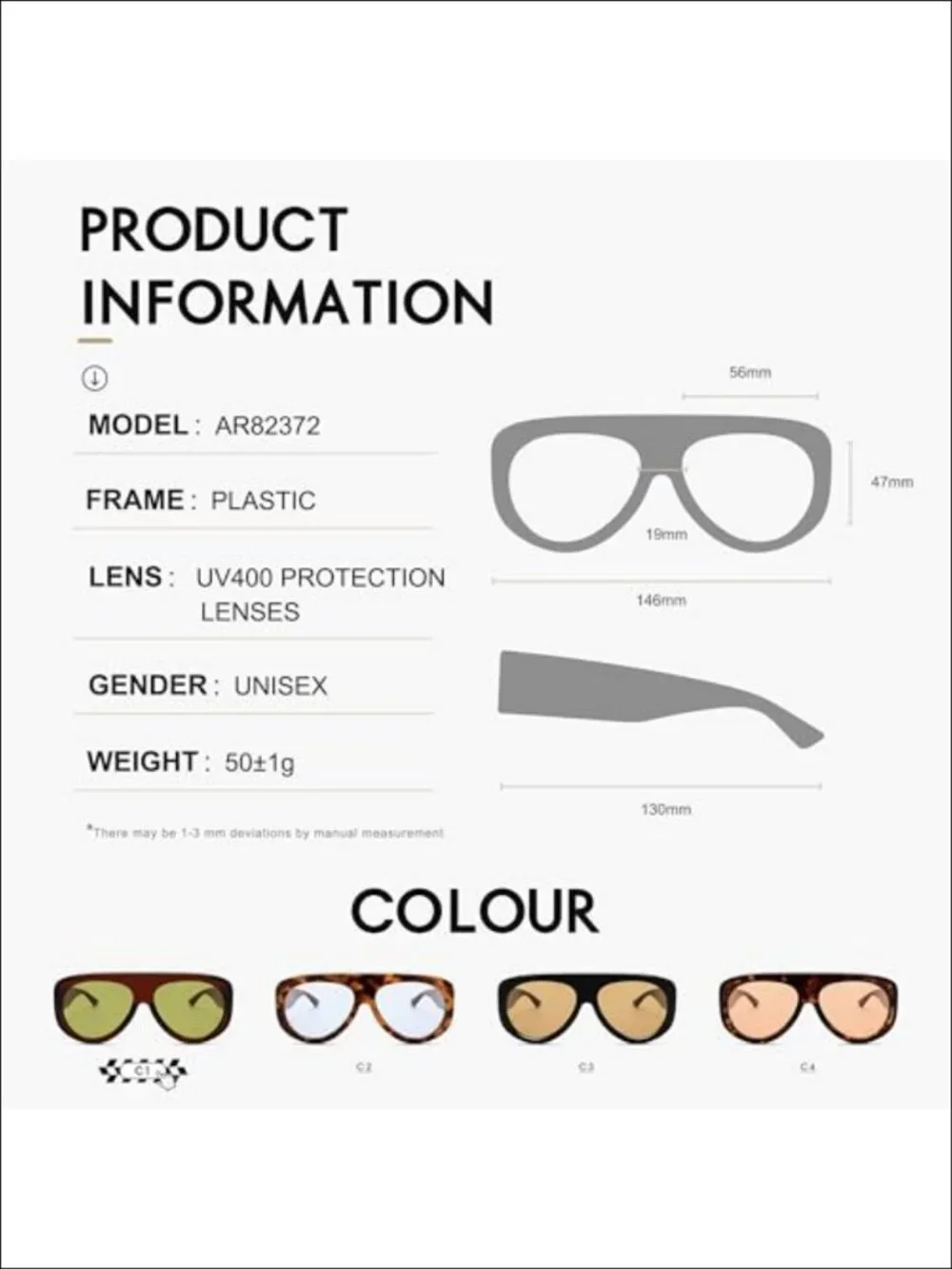 Oversized Aviator Sunglasses UV Protection Retro 90s Wrap Around Shades